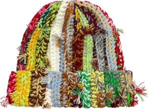 Textured Ribbed Knit Beanie - Colorful