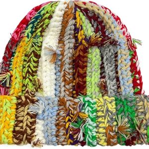 Textured Ribbed Knit Beanie - Colorful